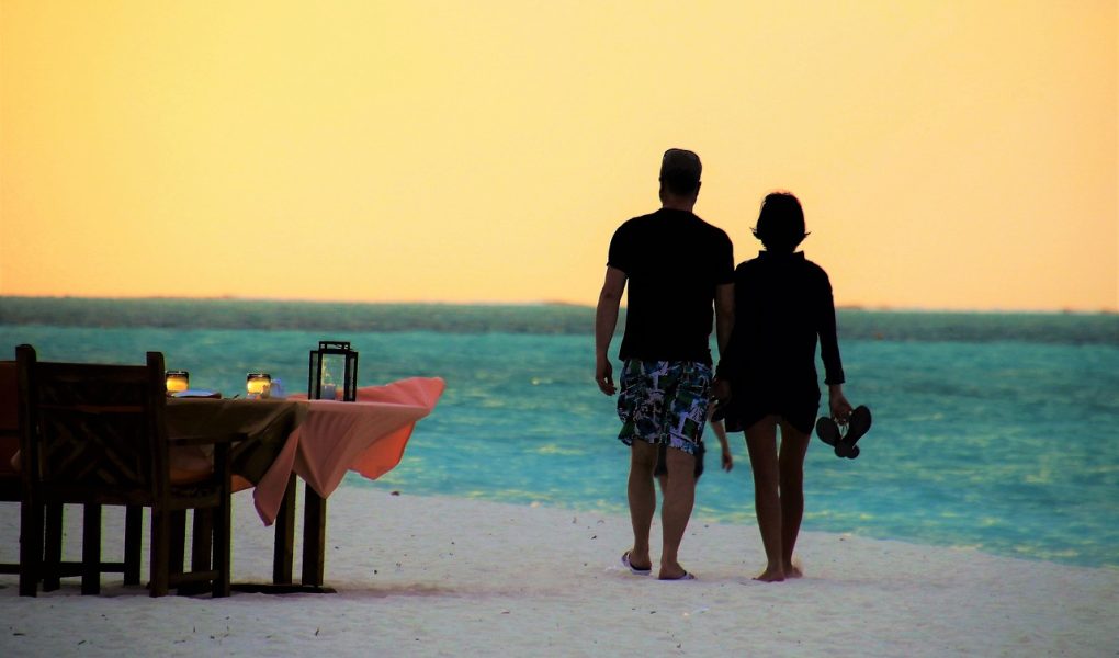 beach, sea, table