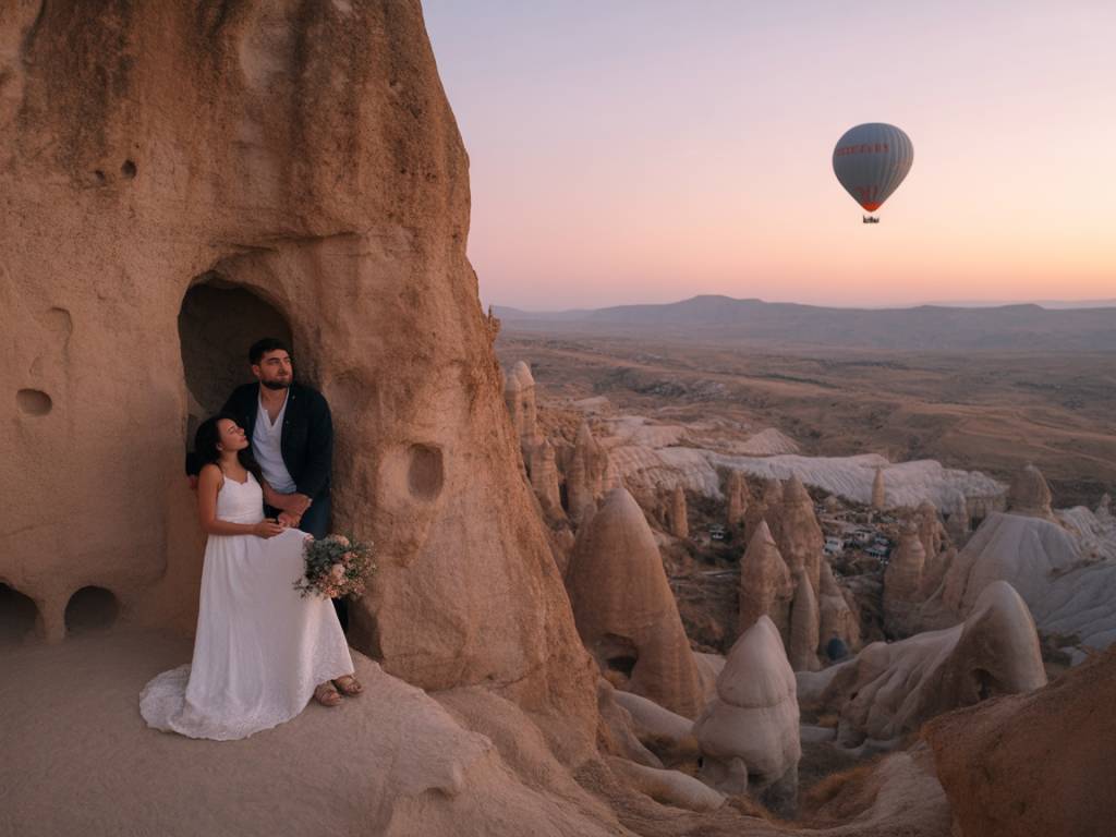 Voyage de Noces en Cappadoce : Dormir dans une Grotte et Voler en Montgolfière au Lever du Soleil