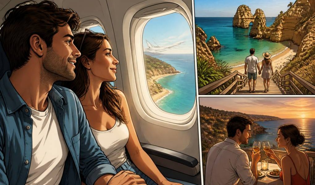 Algarve en avion : comment s’y rendre facilement pour un voyage de noces