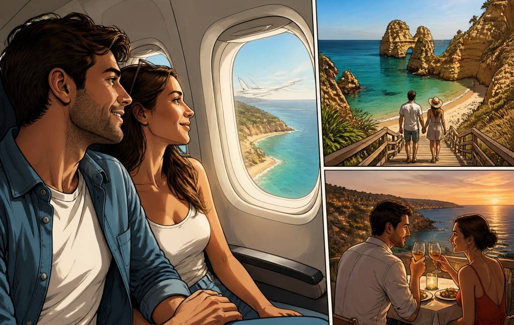 Algarve en avion : comment s’y rendre facilement pour un voyage de noces
