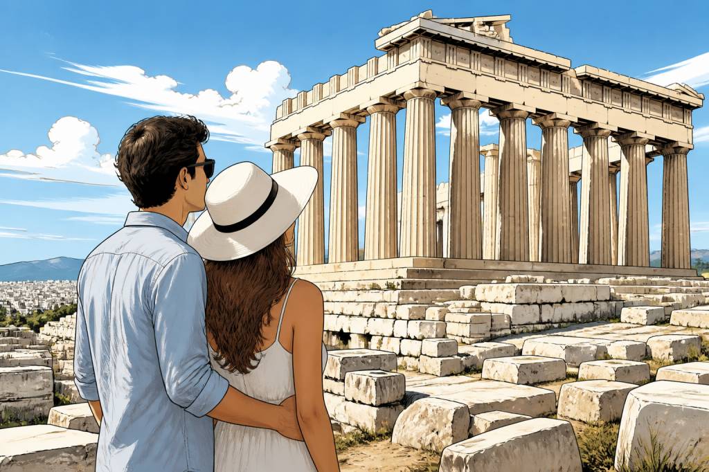 Monument grecque à découvrir lors d’un voyage de noce en Grèce
